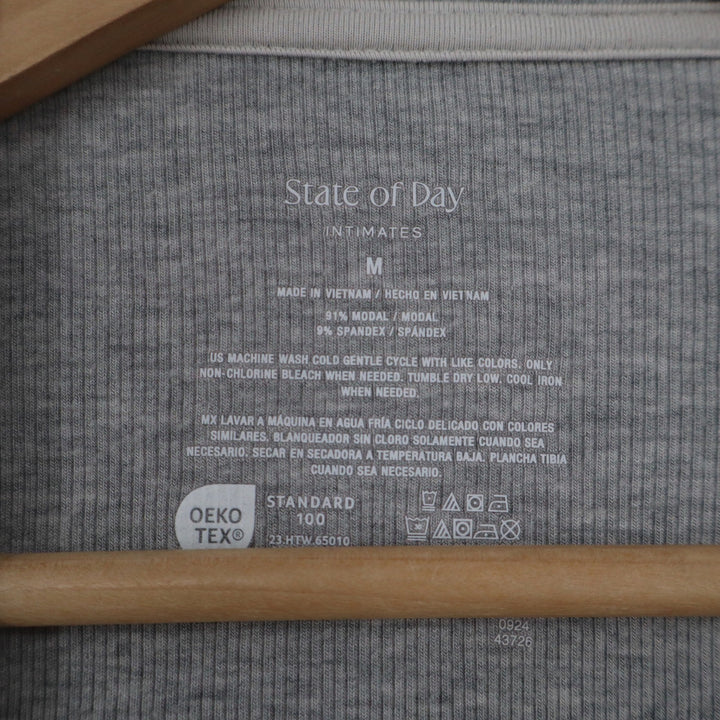 State of Day Intimates Women Gray Modal Blend Pocket Lounge Tee Shirt Size M