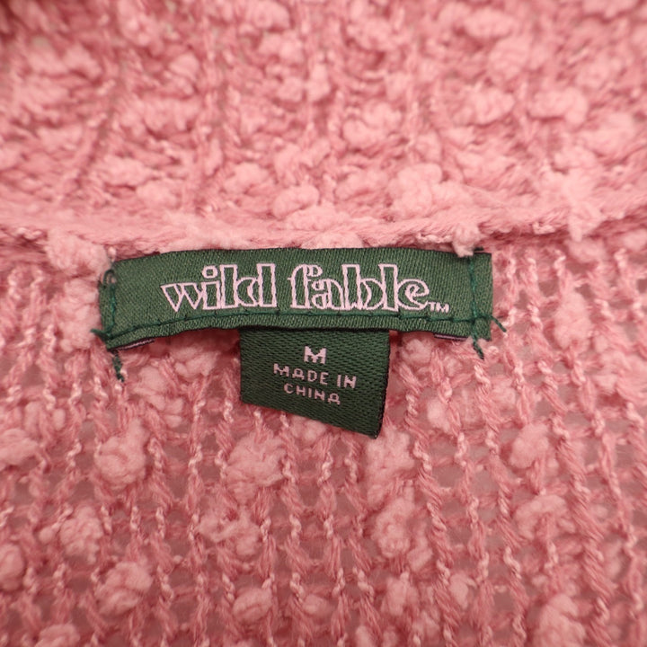 Wild Fable Cardigan Sweater Womens Medium Pink Knitted Long Sleeve Open Front