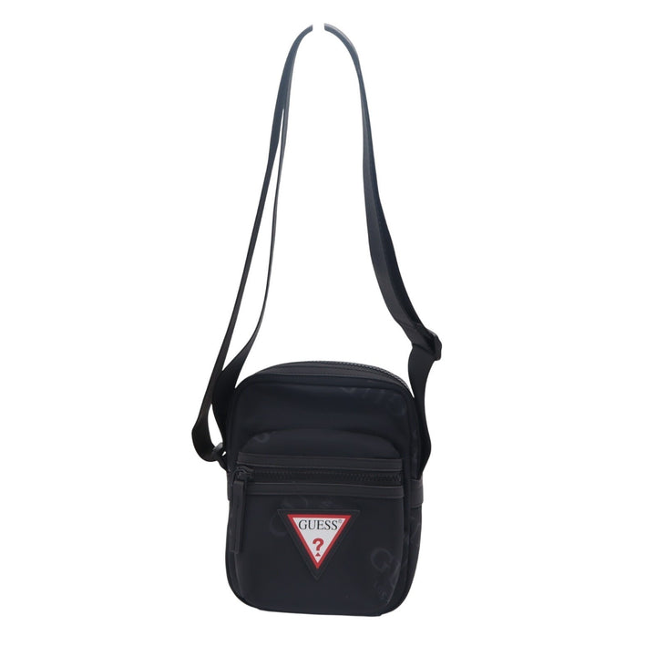 Guess Womens Handbag Core Black Zipper Pocket Adjustable Strap Crossbody Bag