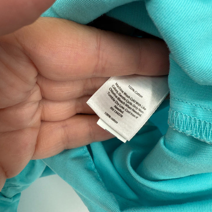 Vineyard Vines Chino Shorts Womens 18 Aqua Blue Cotton Logo Flat Front Outdoor