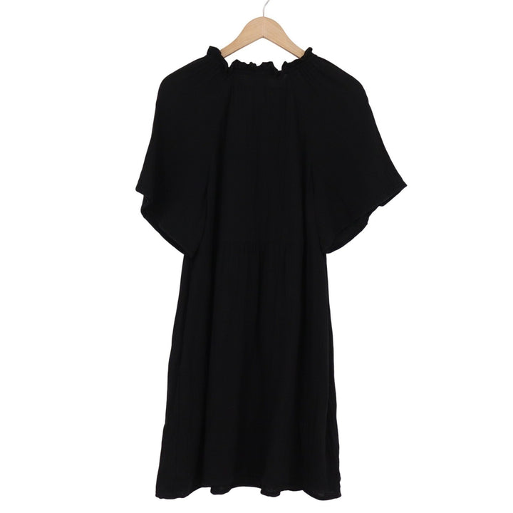 Old Navy Mens Black Gauze Ruffle V-Neck Flutter Sleeve Mini Dress Size M