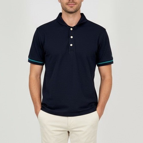 AG Green Label Mens Polo Shirt Navy Blue Size M Short Sleeve
