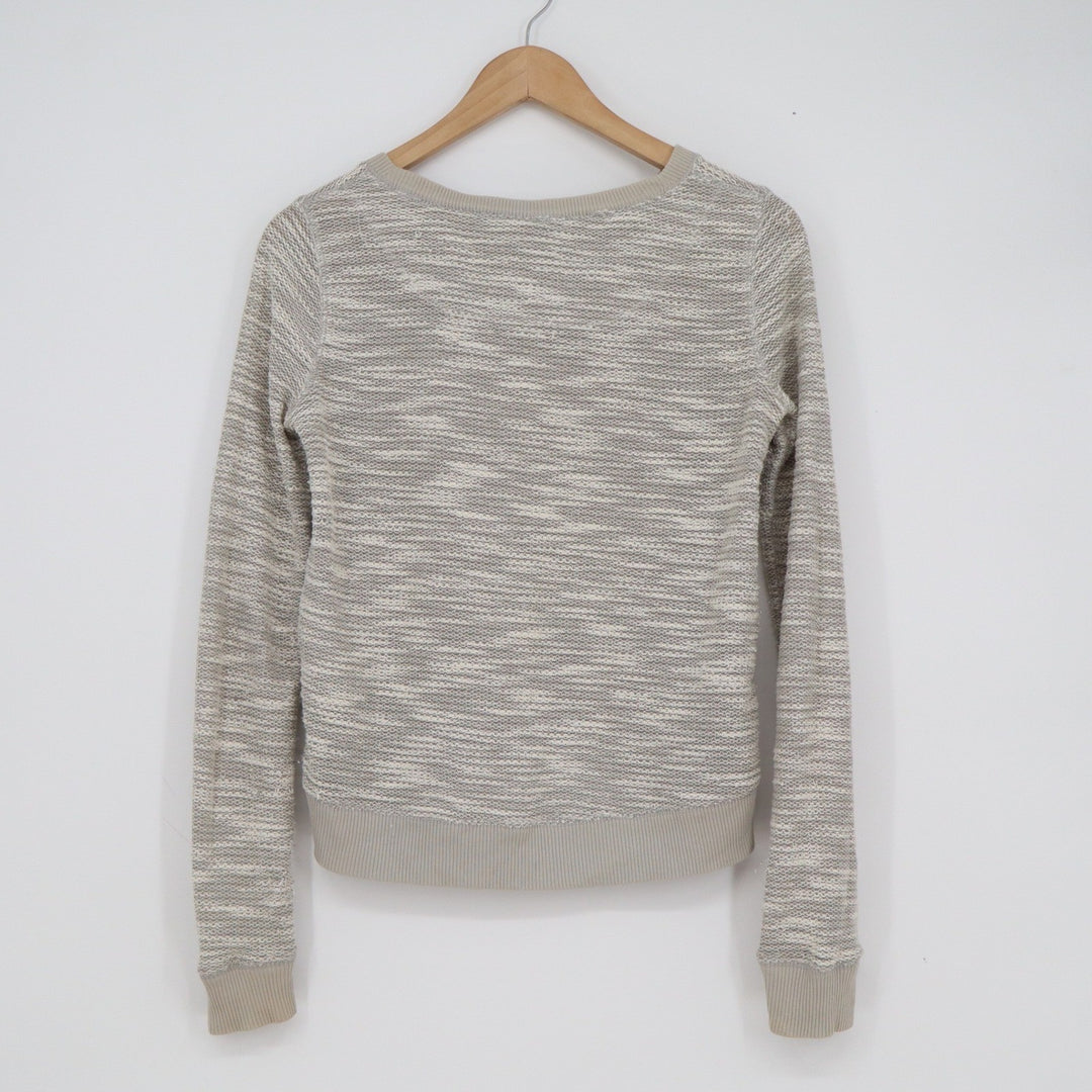Abercrombie & Fitch Womens XS Oatmeal Metallic Knit Side Zipper Sweater
