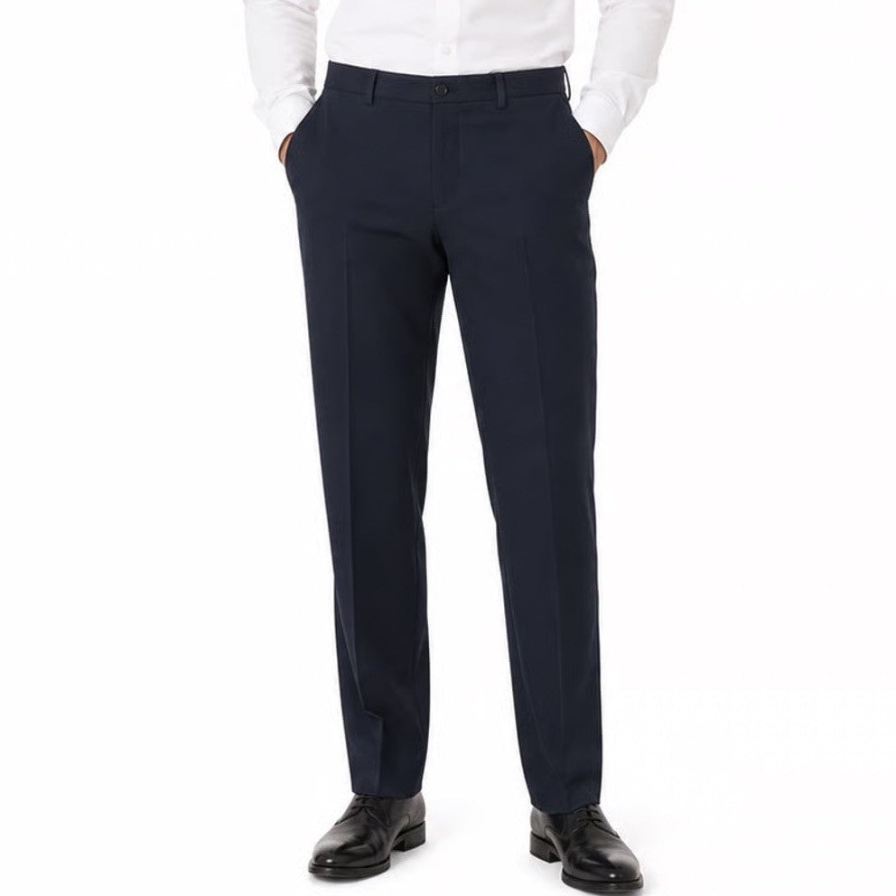Haggar H26 Mens Dress Pants 36x32 Navy Blue Flat Front Straight Leg Trousers