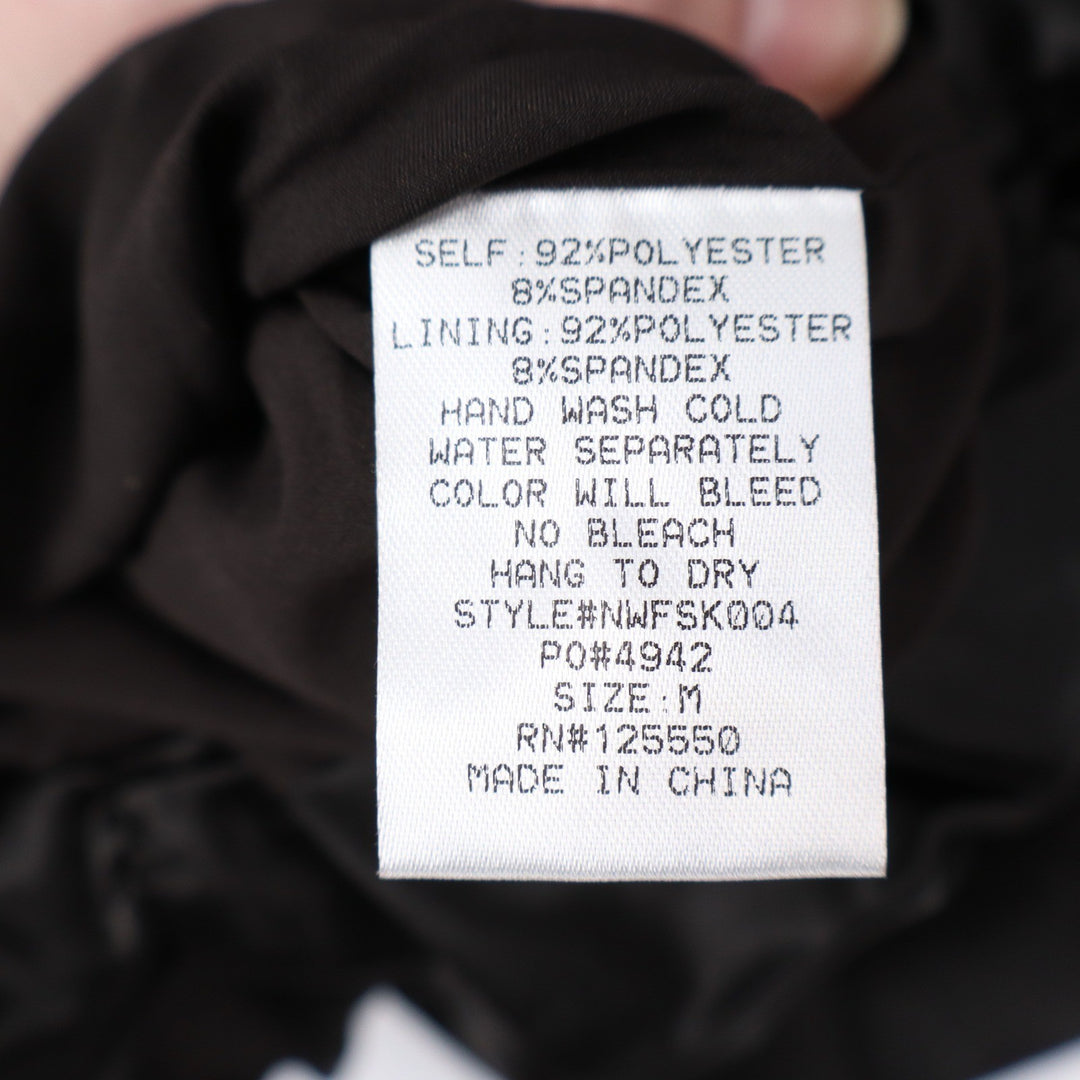 Naked Wardrobe Black Satin Ruched Strapless Skirt Medium