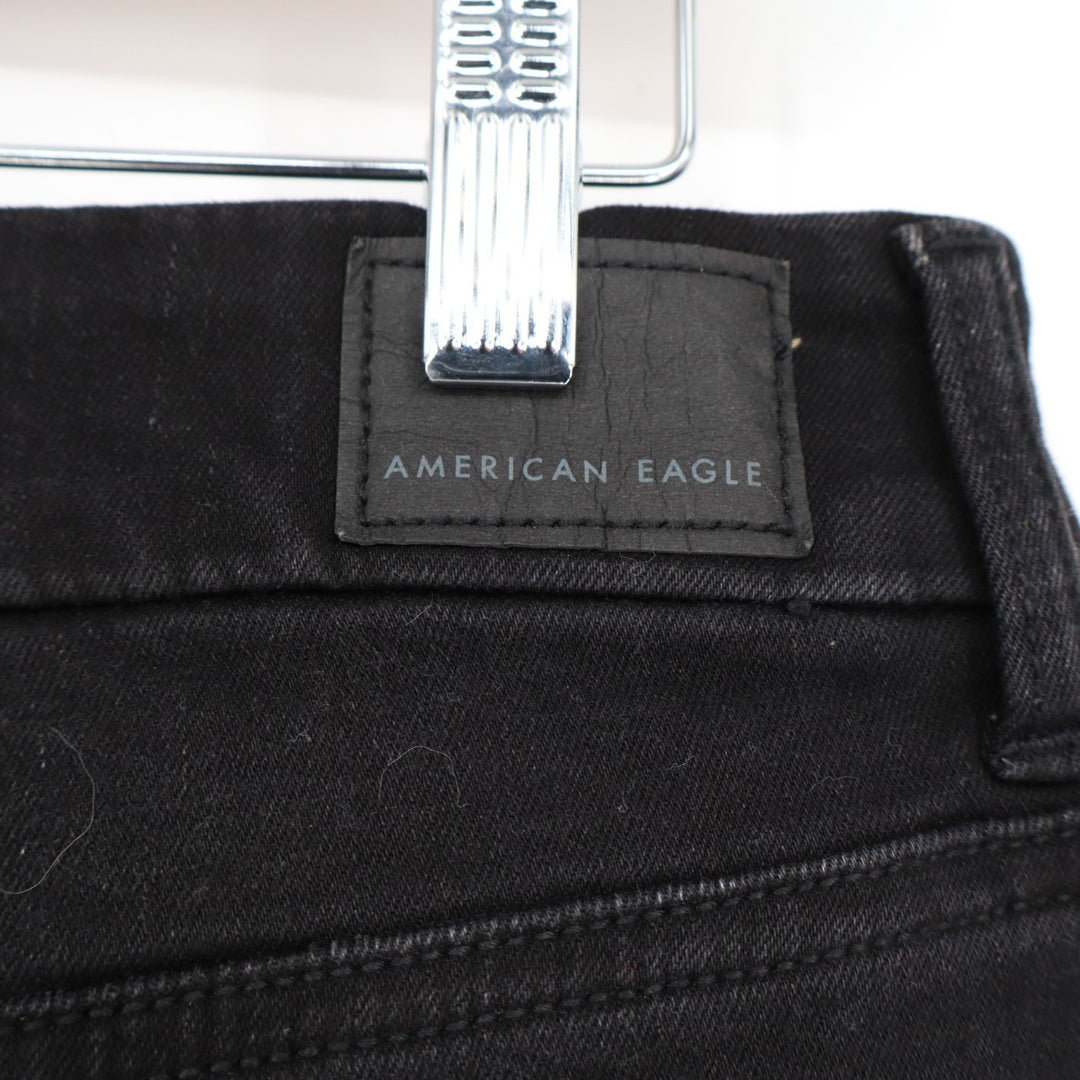 American Eagle Outfitters Mini Skirt Womens 10 R Black Cotton Stretch Distressed