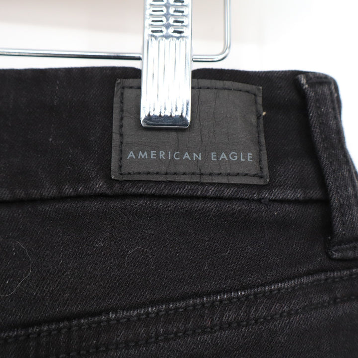 American Eagle Outfitters Mini Skirt Womens 10 R Black Cotton Stretch Distressed