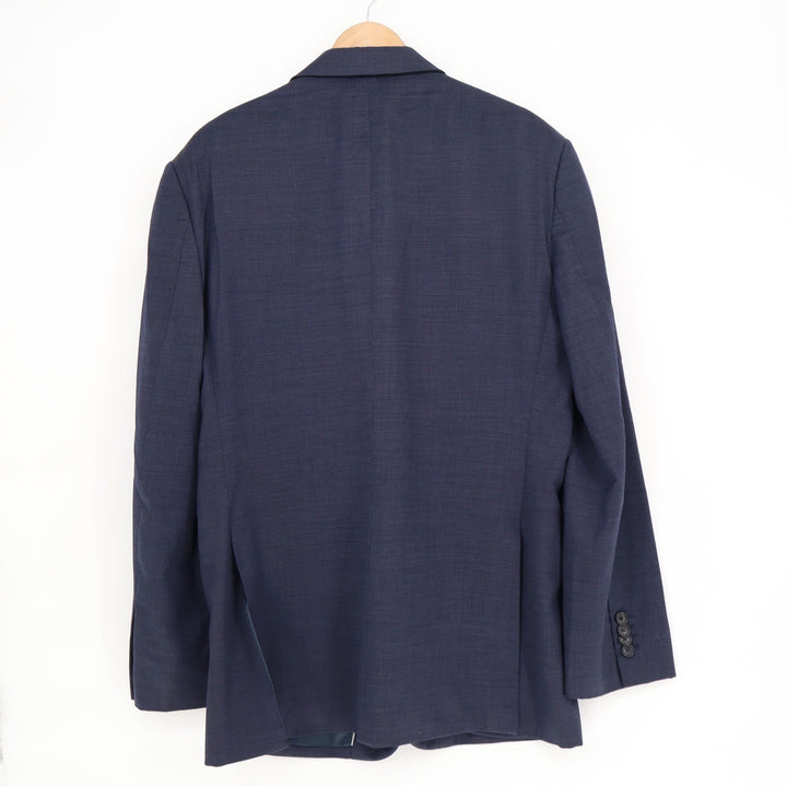 Awearness Kenneth Cole Mens Navy Blue Textured Two Button Blazer Suit Jacket