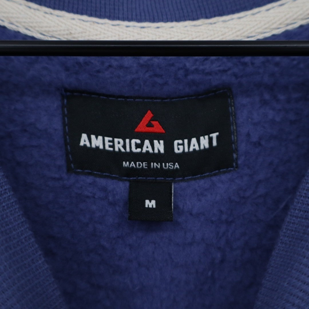 American Giant Midweight Sweatshirt Mens M Blue Cotton Fleece Lined Pullover