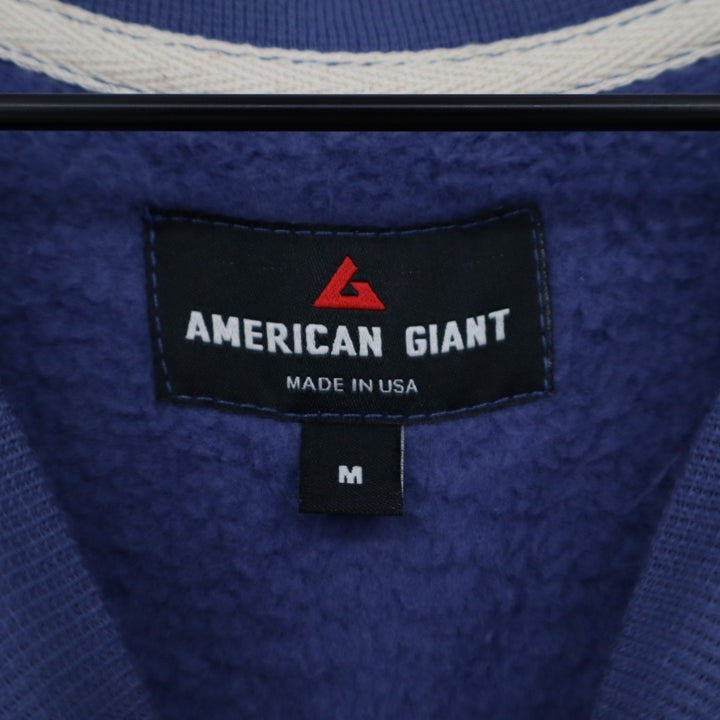 American Giant Midweight Sweatshirt Mens M Blue Cotton Fleece Lined Pullover