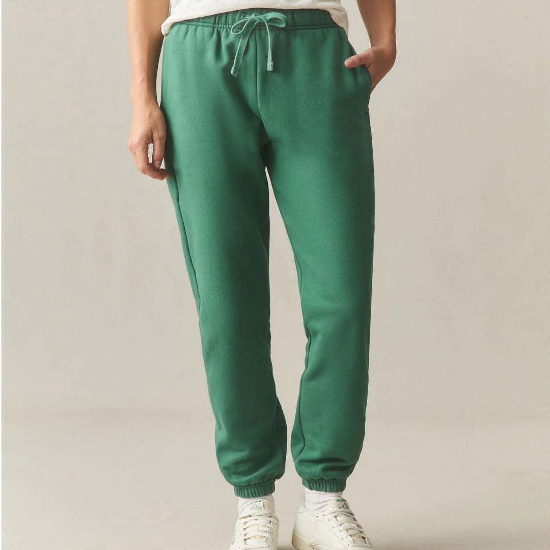 American Giant Classic Sweatpants Women's M Green Cotton Fleece Drawstring Waist
