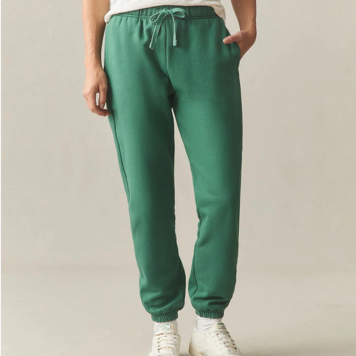 American Giant Classic Sweatpants Women's M Green Cotton Fleece Drawstring Waist