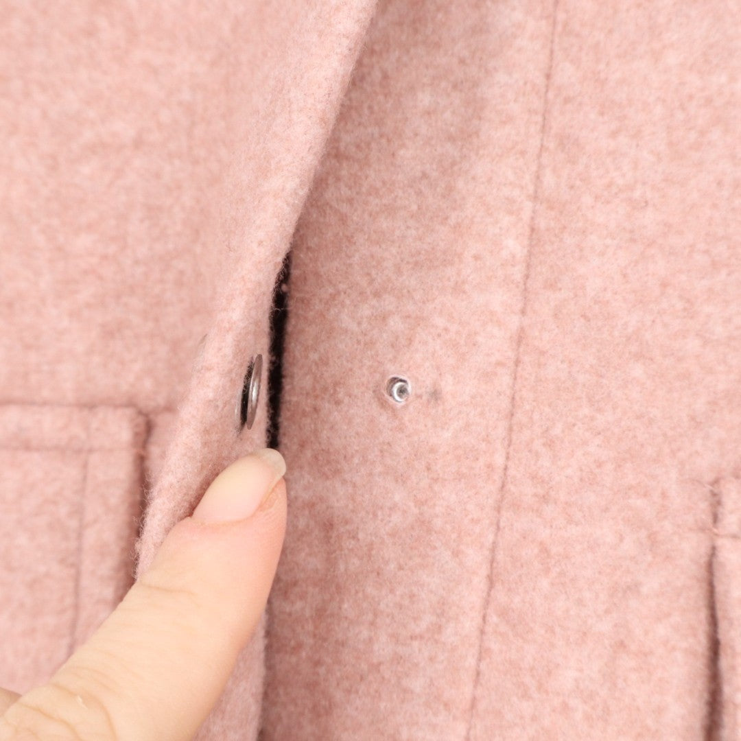 Zara Soft Over Shirt Shacket Womens M Pink Snap Button High Low Spread Collar