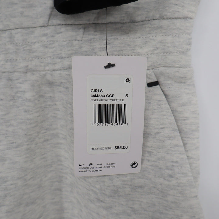 Nike Girls Tech Fleece Quarter Zip Dress Light Grey Heather Size 5