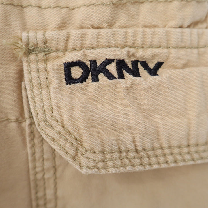 DKNY Cargo Shorts Men's Large Tan Elastic Waist Drawstring Cotton Utility Good