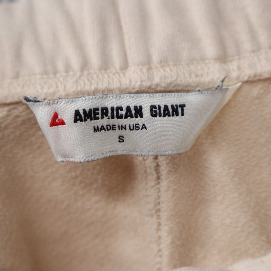 American Giant Side Slit French Terry Sweat Shorts Women Small Beige Relaxed Fit
