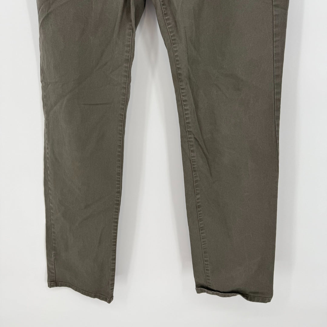 Bonobos Chino Pants Mens 32/32 Olive Green Canvas Stretch Straight Leg Cotton