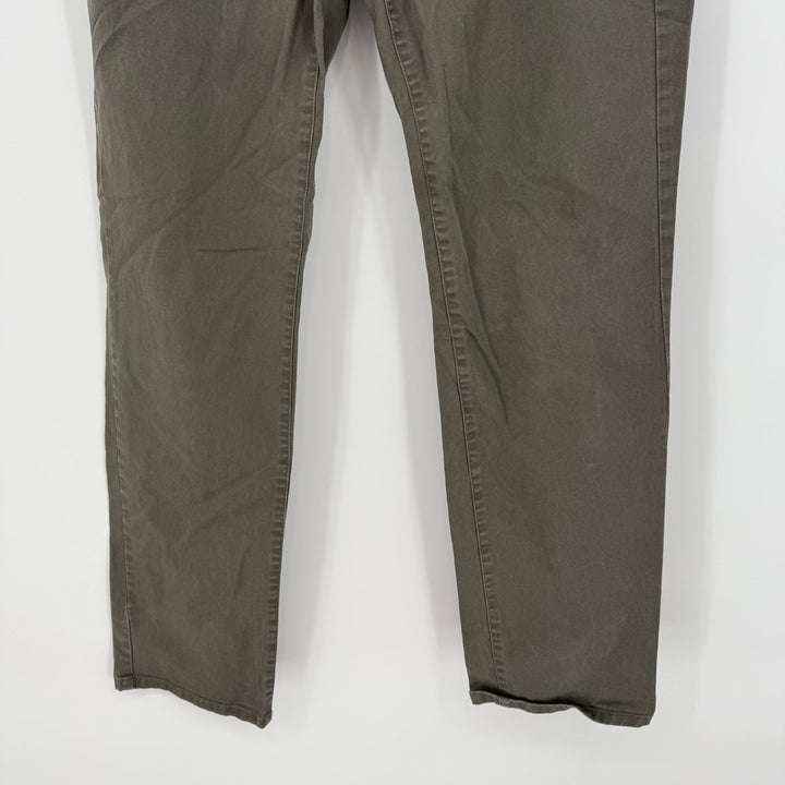 Bonobos Chino Pants Mens 32/32 Olive Green Canvas Stretch Straight Leg Cotton