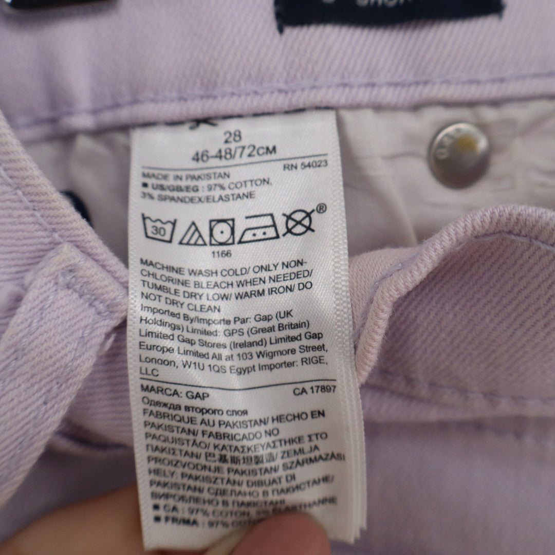 Gap Lavender Purple Denim Shorts Womens 28 High Rise Raw Hem 3 Inch Inseam