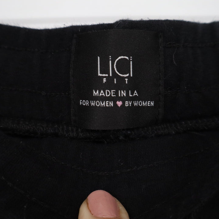 Lici Fit Womens Black Cotton Spandex Jogger Sweatpants Size Large Made in LA