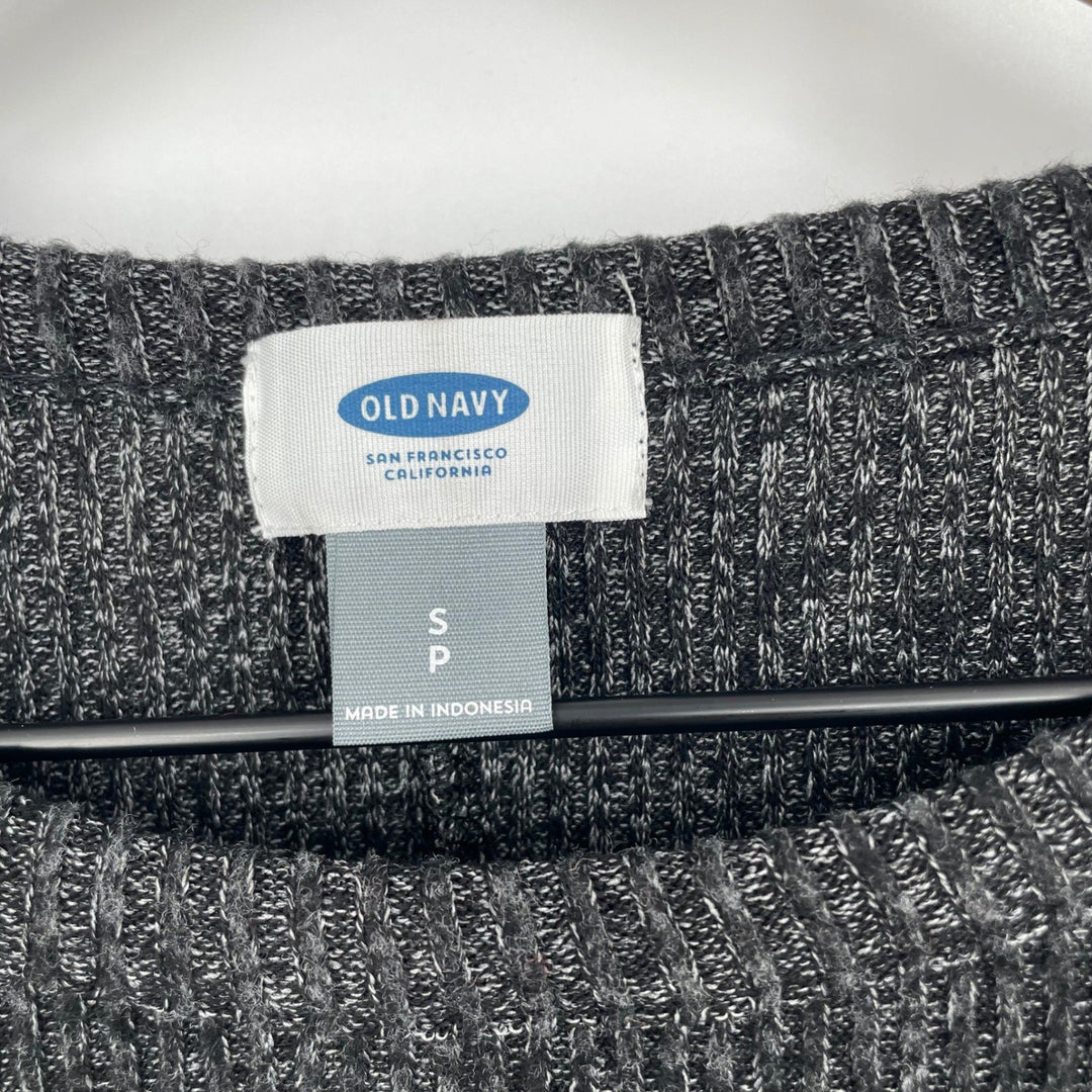 Old Navy Womens Gray Ribbed Long Sleeve Crew Neck Casual Top Size S