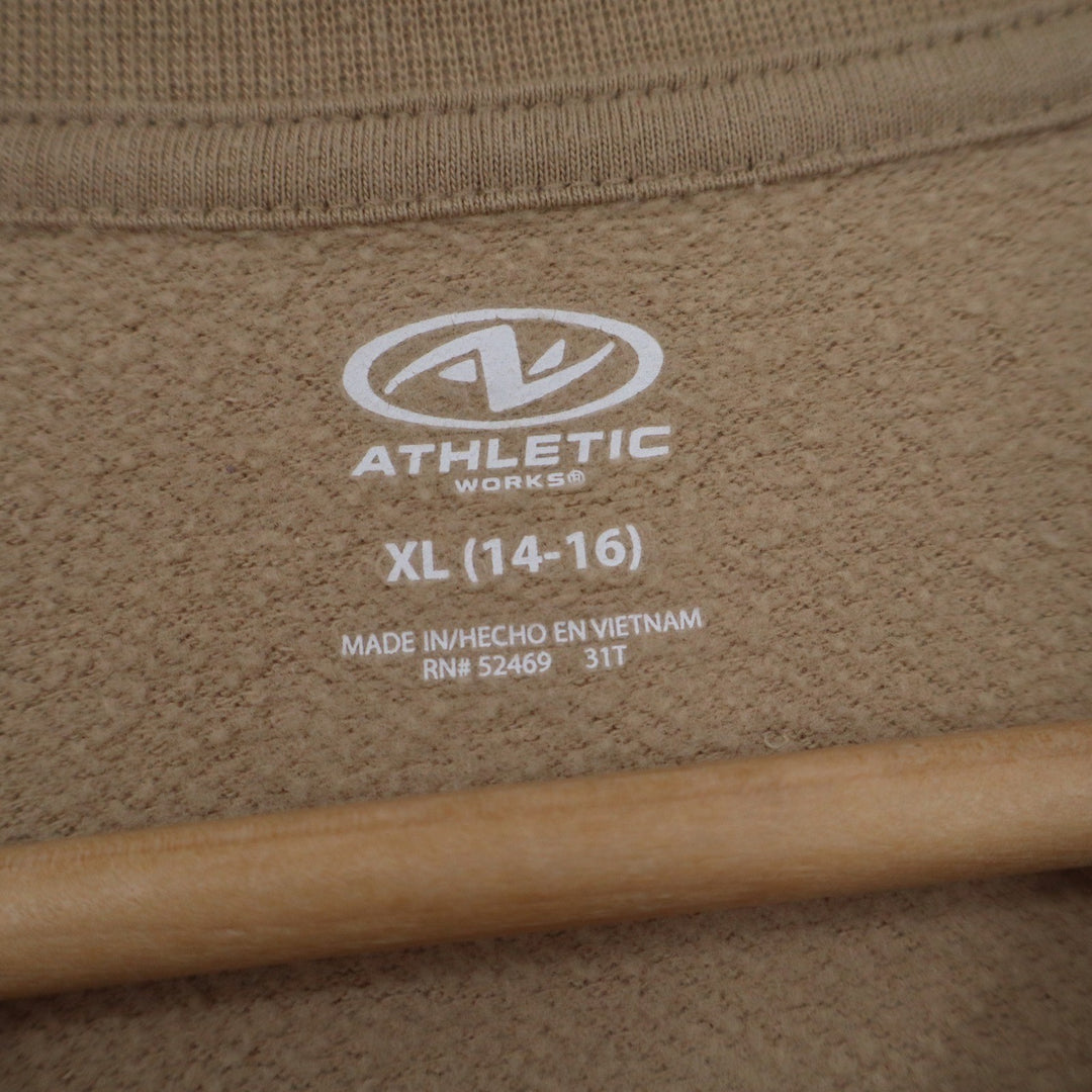 Athletic Works Girls XL 14-16 Tan Crewneck Sweatshirt Fleece