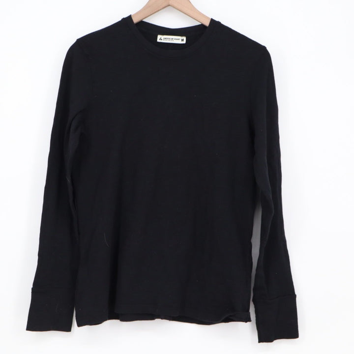 American Giant Premium Slub T-Shirt Womens Medium Black Long Sleeve Crew Neck