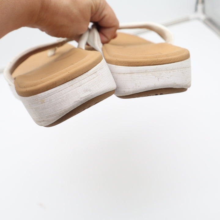 Reef Cushion Cloud Womens White Tan Platform Flip Flop Sandals Size 11