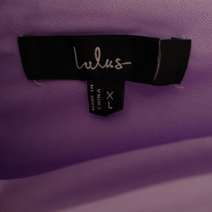 Lulus Celebration Time Tiered Midi Dress Womens XL Lavender Chiffon Sleeveless