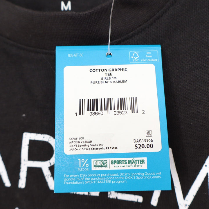 DSG Girls M 10-12 Harlem New York Basketball Cotton Graphic Tee Black