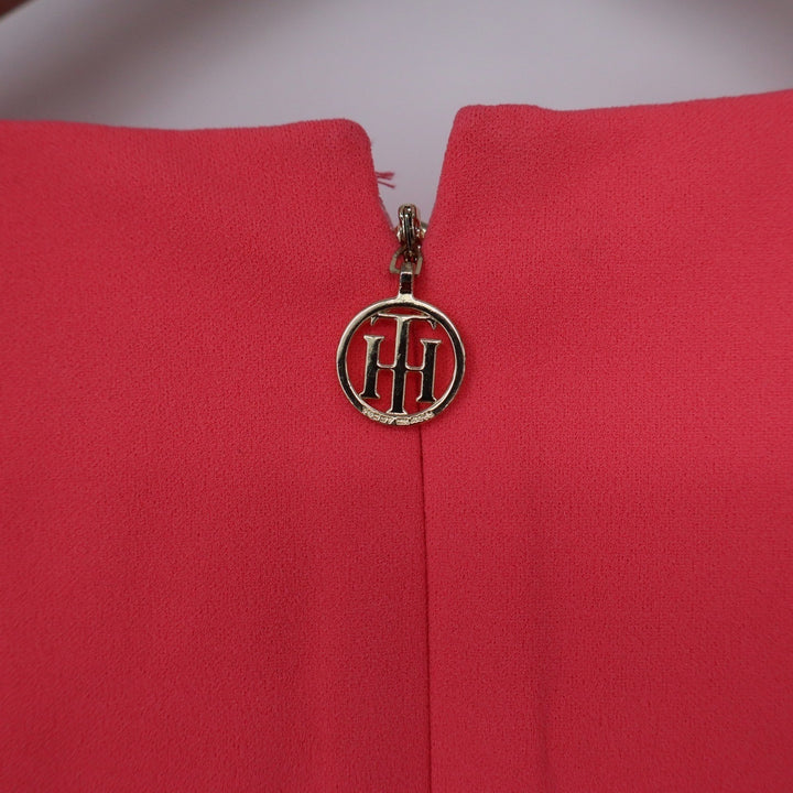 Tommy Hilfiger Coral Navy White Striped Sheath Dress Sleeveless Size 8