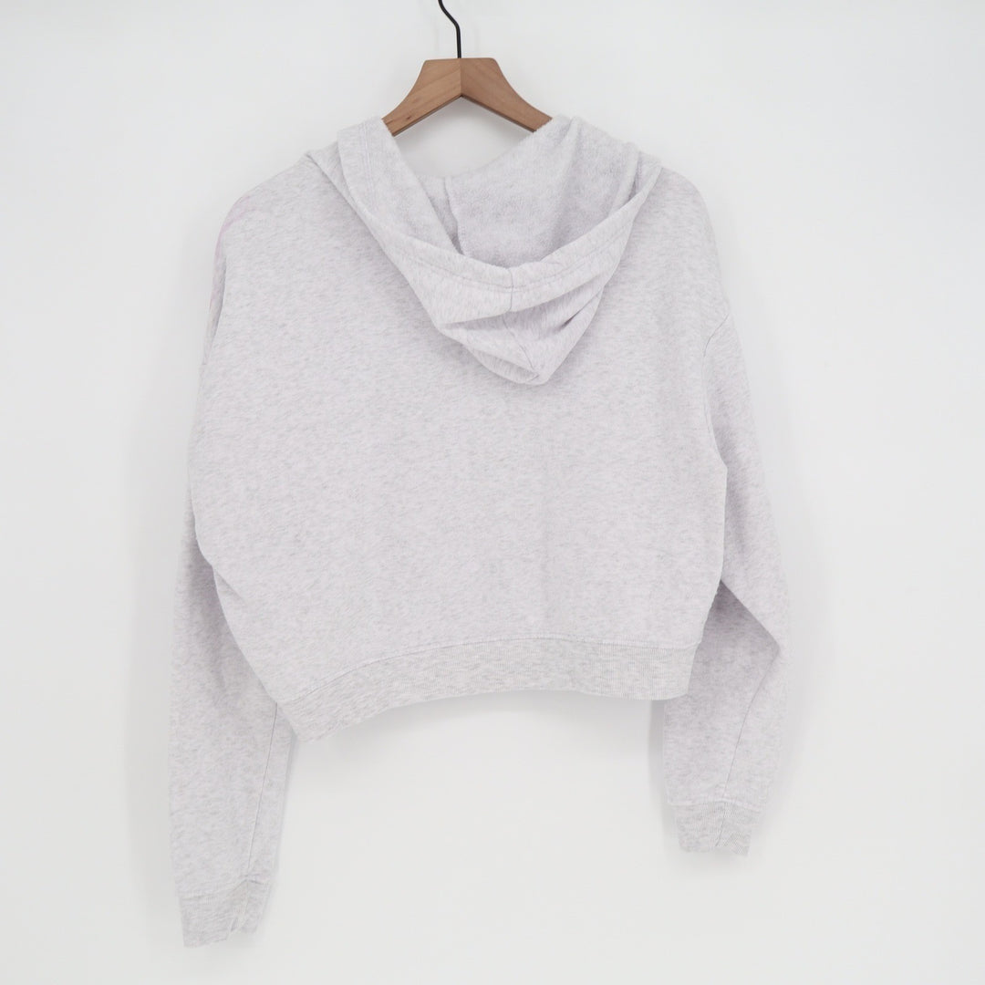 Better Together Womens Grey Cropped Zip Up Hoodie XL Heathered Fleece
