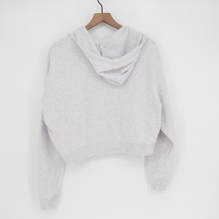 Better Together Womens Grey Cropped Zip Up Hoodie XL Heathered Fleece