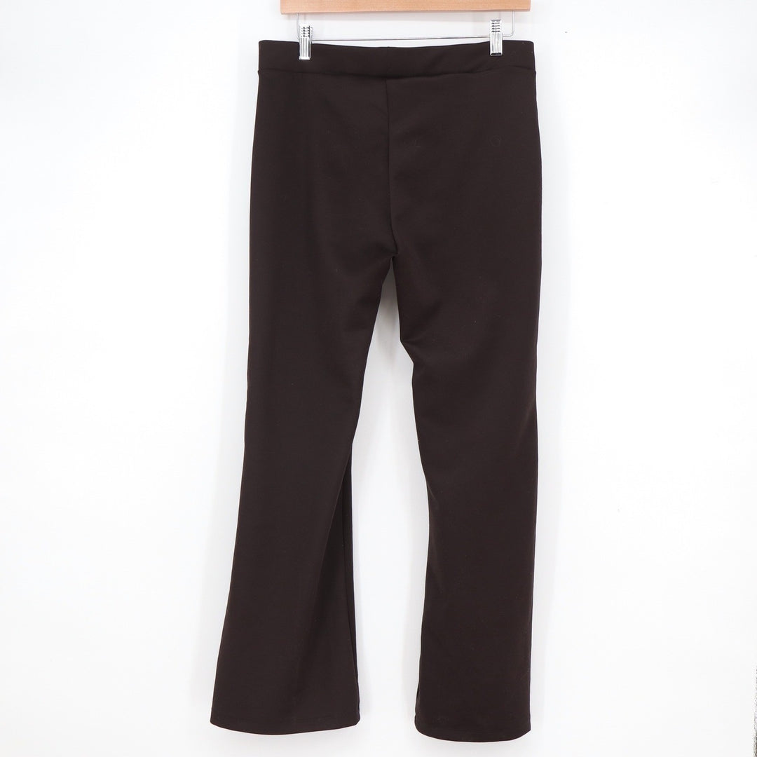 FB Sister Black Pintuck Seam Flare Leg Pull On Trousers Size Large L