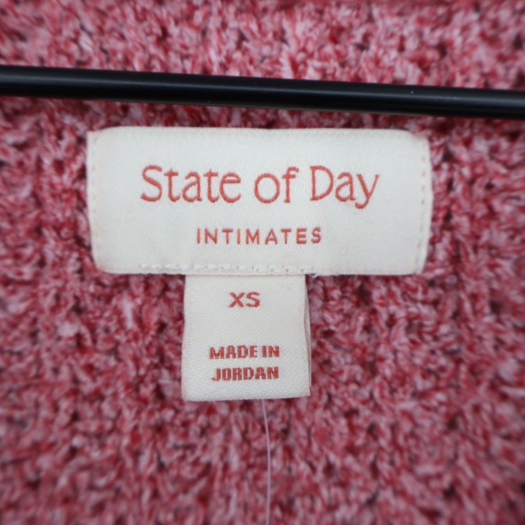 State of Day Intimates Pajama Top Womens XS Rust Open Knit Sleepwear Pullover