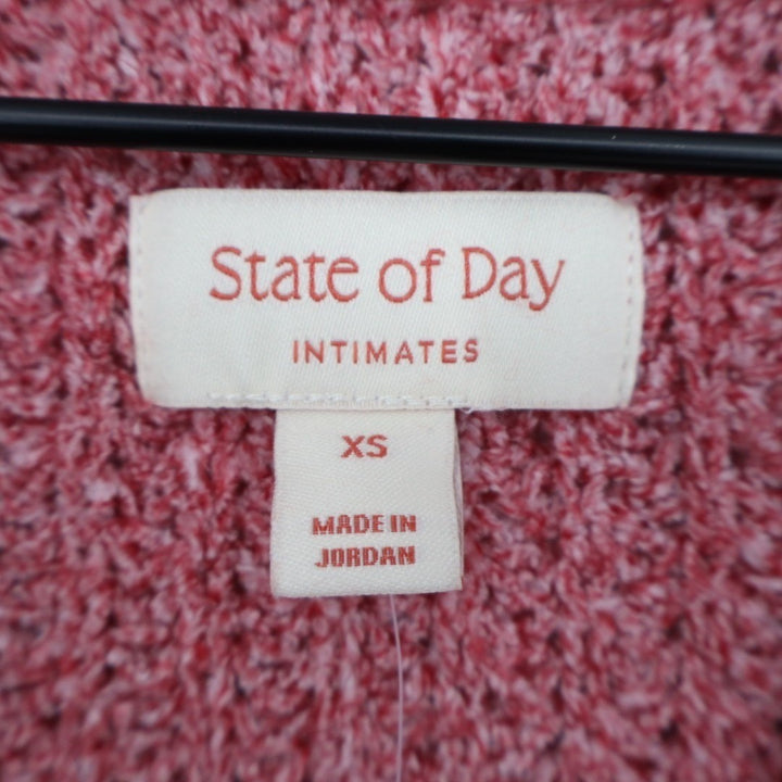 State of Day Intimates Pajama Top Womens XS Rust Open Knit Sleepwear Pullover