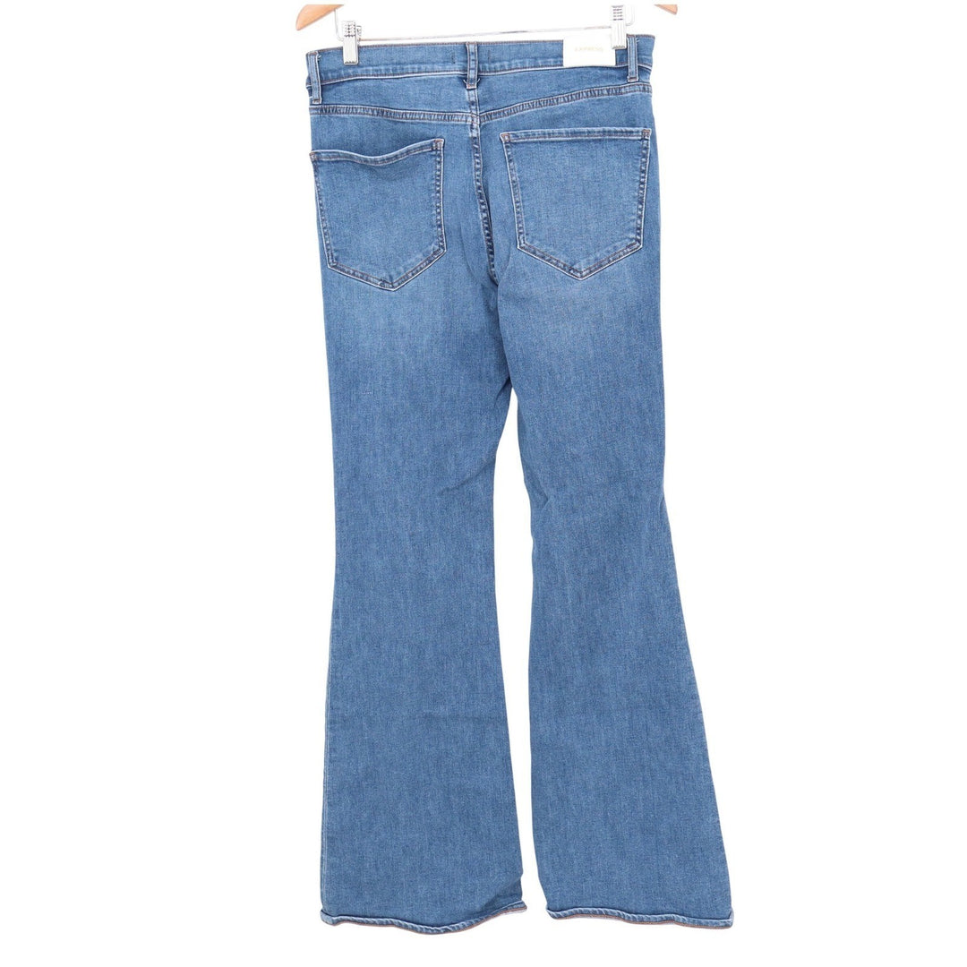 Express Women High Rise Flare Distressed Ripped Knee Jeans Medium Wash 12R