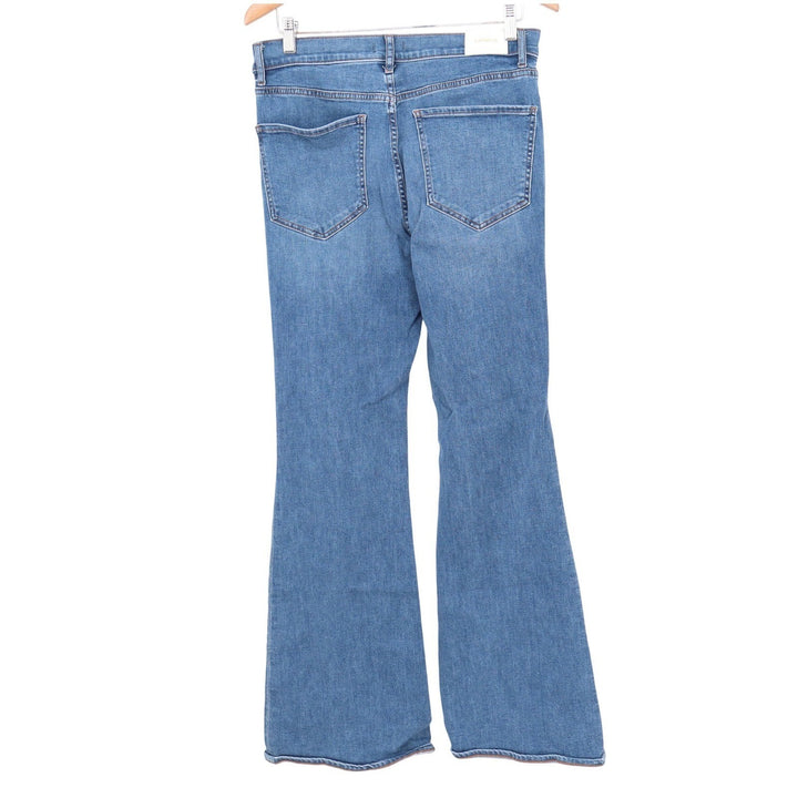Express Women High Rise Flare Distressed Ripped Knee Jeans Medium Wash 12R
