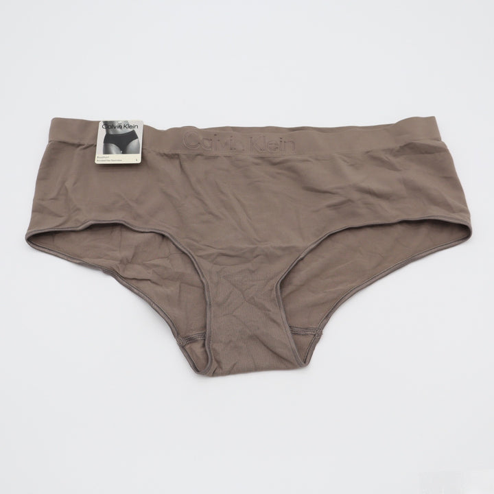 Calvin Klein Bonded Flex Seamless Boyshort Brown Taupe QD3961 Large NEW