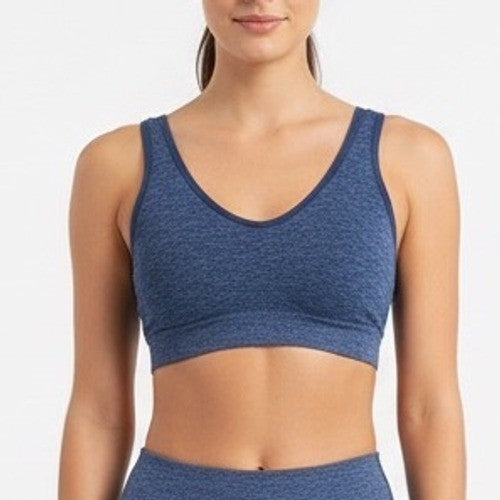 Jockey Seamfree Back Smoothing Bralette Bra Women L Navy Stretch Padded Wireless