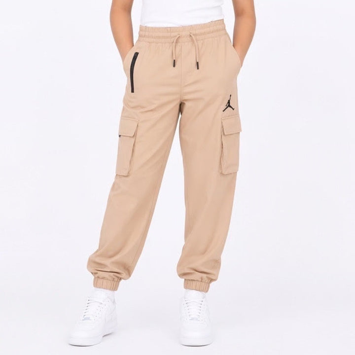 Jordan Girls Hemp Cargo Pants Jumpman Joggers Tan Beige Large 12-13Y