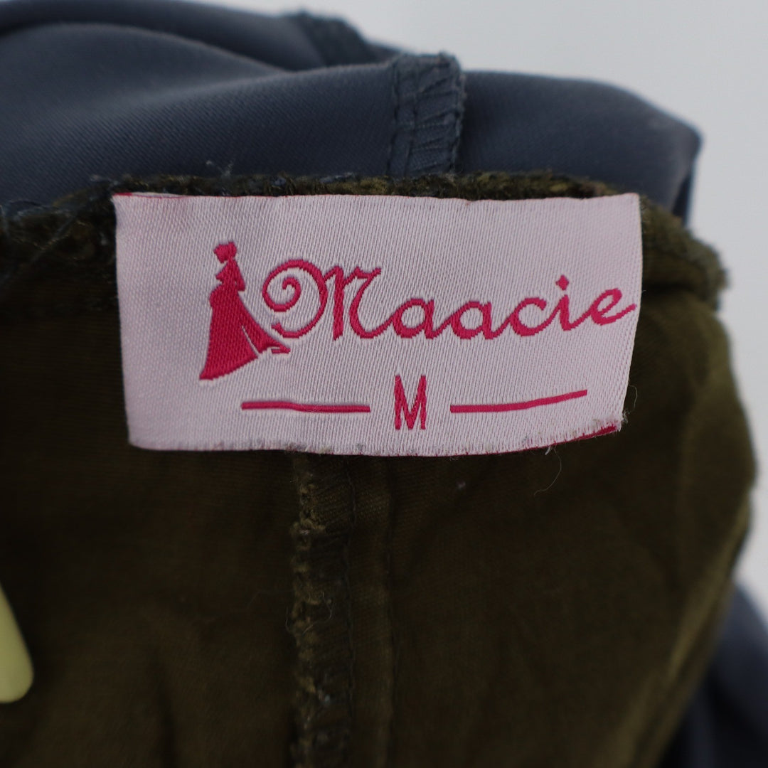 Maacie Womens Medium Maternity Shorts Olive Green Over Belly High Waist Cuffed