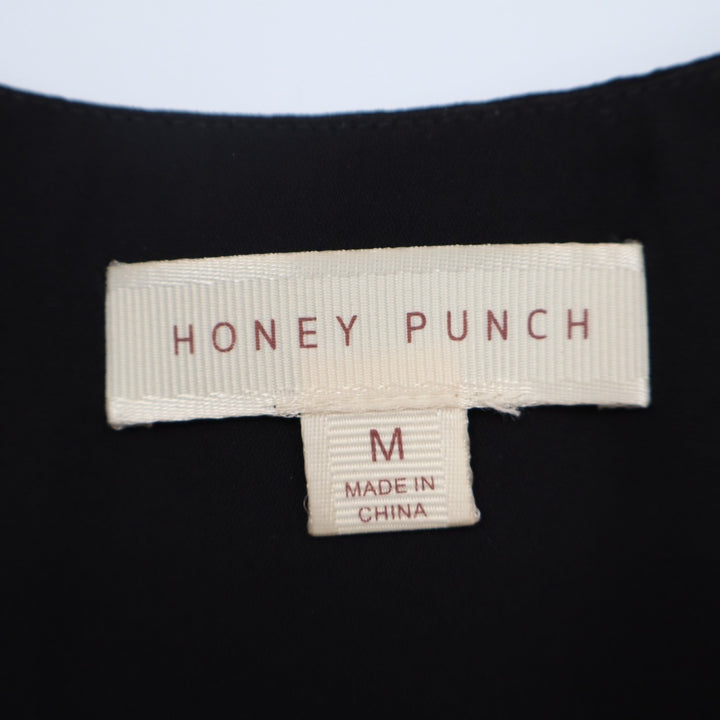 Honey Punch Camisole Tank Top Womens Medium Black Adjustable Spaghetti Strap