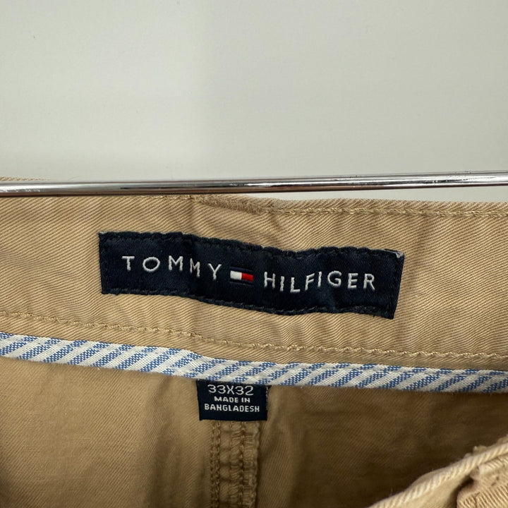 Tommy Hilfiger Pants Mens 33 X 32 Brown Logo Cotton Straight Leg Everyday Wear