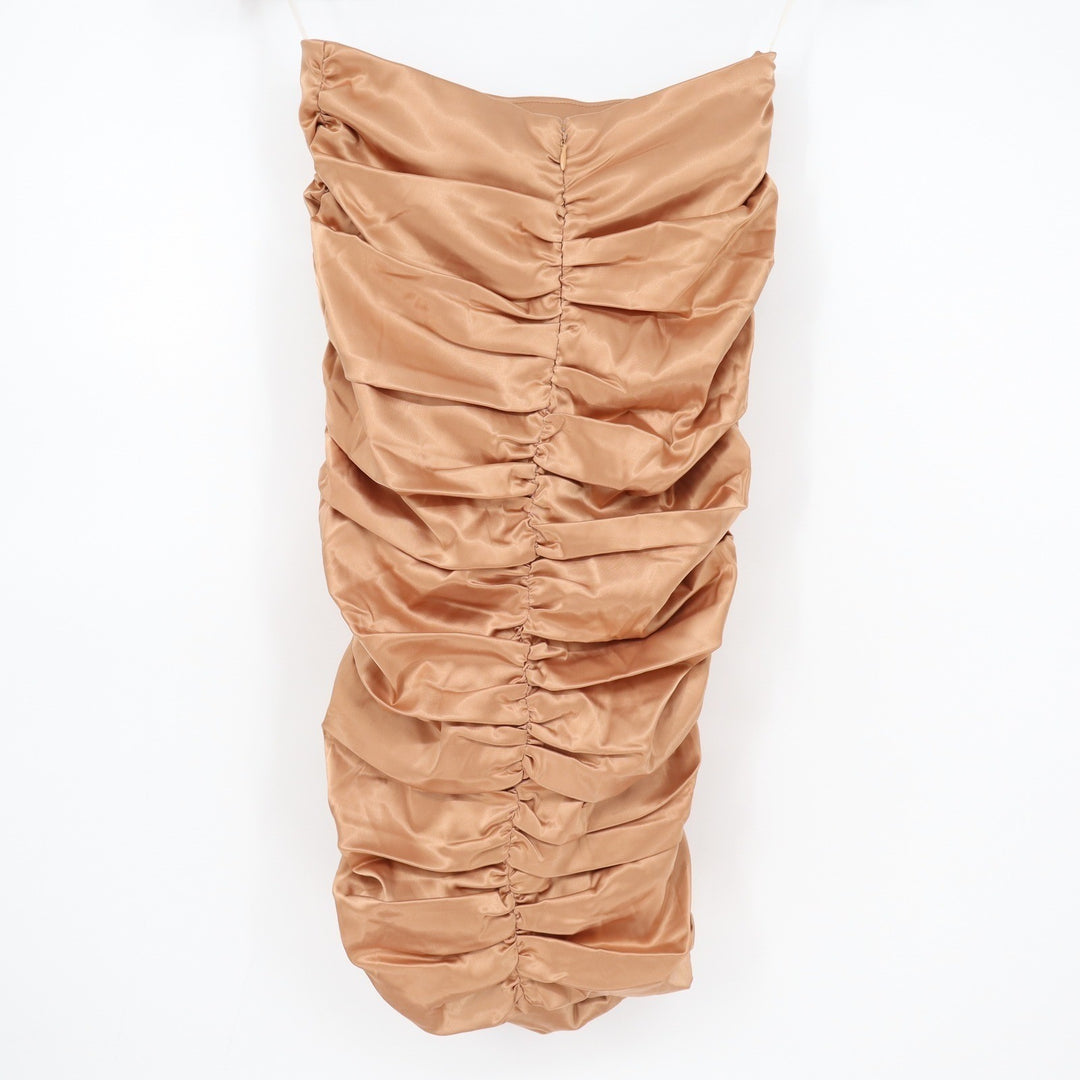 Naked Wardrobe The Statement Ruched Tube skirt Copper Bronze Small