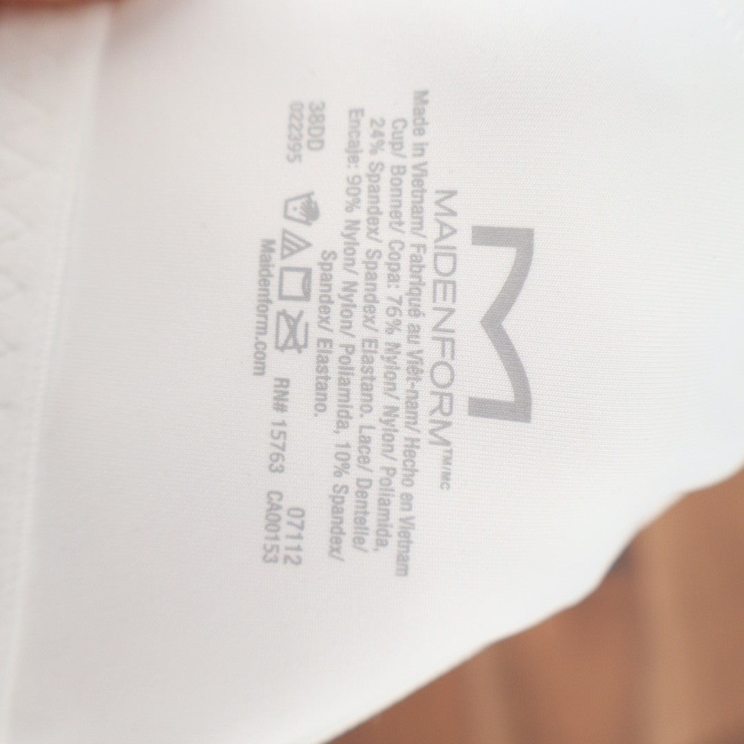 Maidenform One Fab Fit Everyday Bra Women's 38DD White Full Coverage Racerback