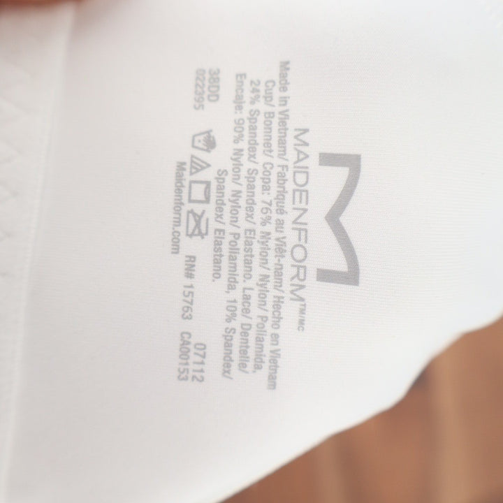 Maidenform One Fab Fit Everyday Bra Women's 38DD White Full Coverage Racerback