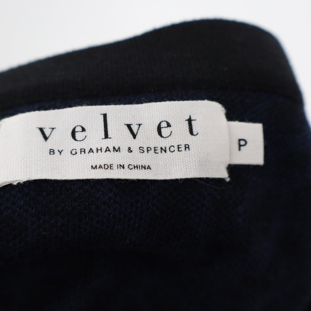 Velvet By Graham & Spencer Pencil Skirt Womens Small Black Blue Leopard Print