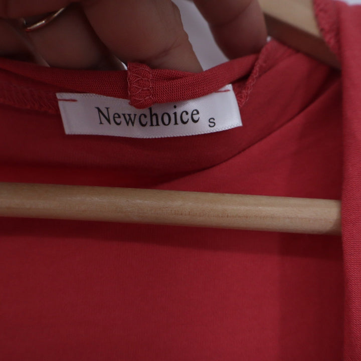 Newchoice Womens Open Front Cardigan Coral Red Long Sleeve Viscose Stretch Small