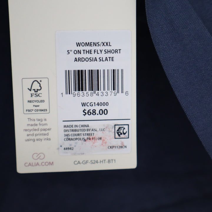 Calia Womens On the Fly Short 5" Inseam Ardosia Slate Blue XXL